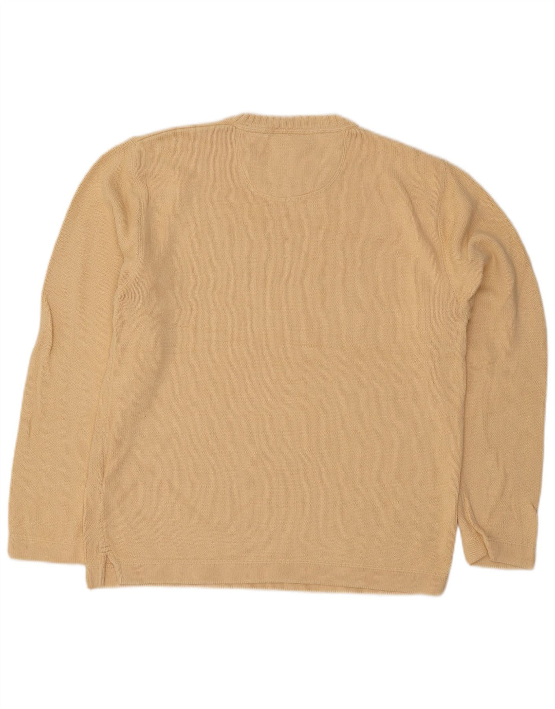 Męski sweter z okrągłym dekoltem Eddie Bauer, mały, żółty, bawełniany