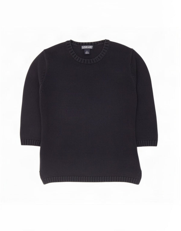Lands End Boys Boat Neck Jumper Sweater 10-11 Years Medium Navy Blue