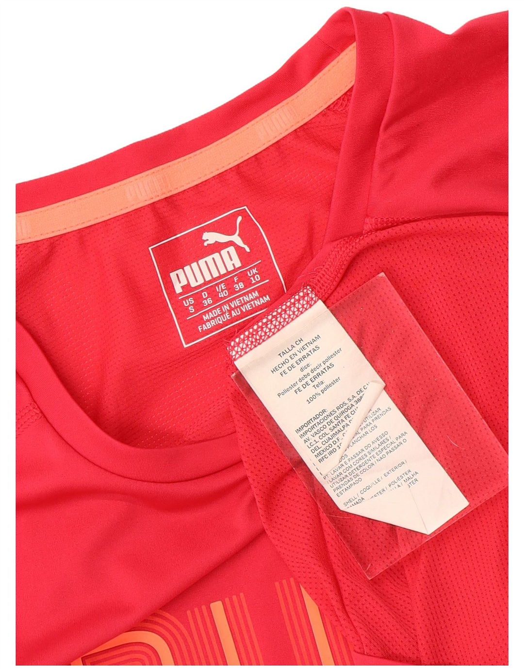 Damska koszulka z grafiką Puma Top UK 10 Small Red Polyester