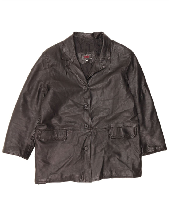 Damski płaszcz skórzany VINTAGE IT 48 XL Czarna skóra