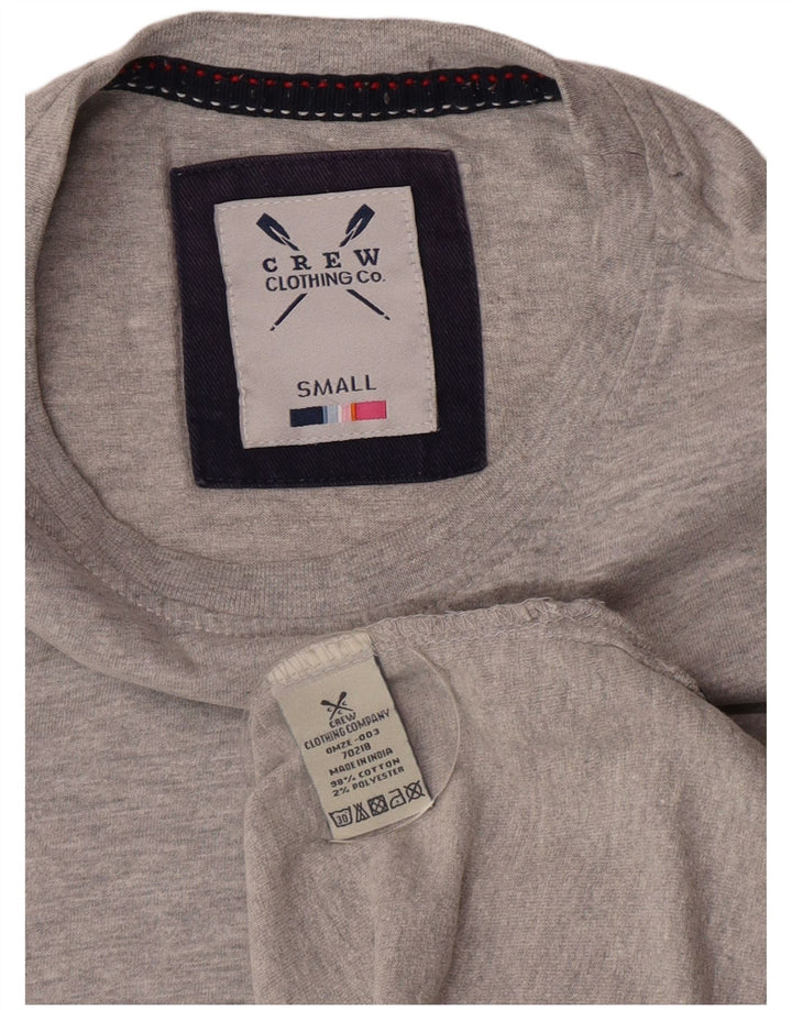 Crew Clothing Męski T-shirt Top, mały, szary, bawełniany