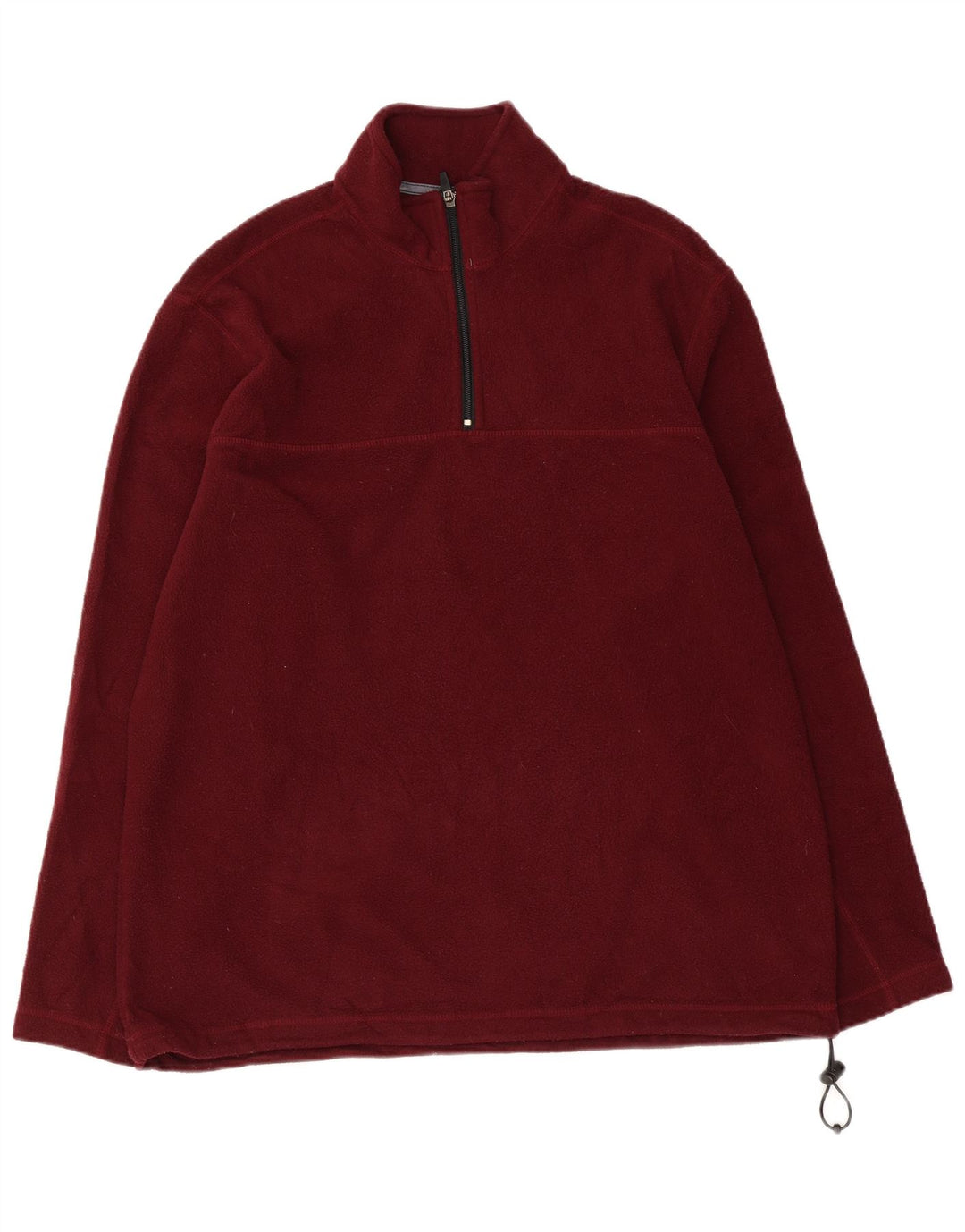 Męski sweter polarowy Eddie Bauer z zamkiem błyskawicznym, duży, bordowy poliester