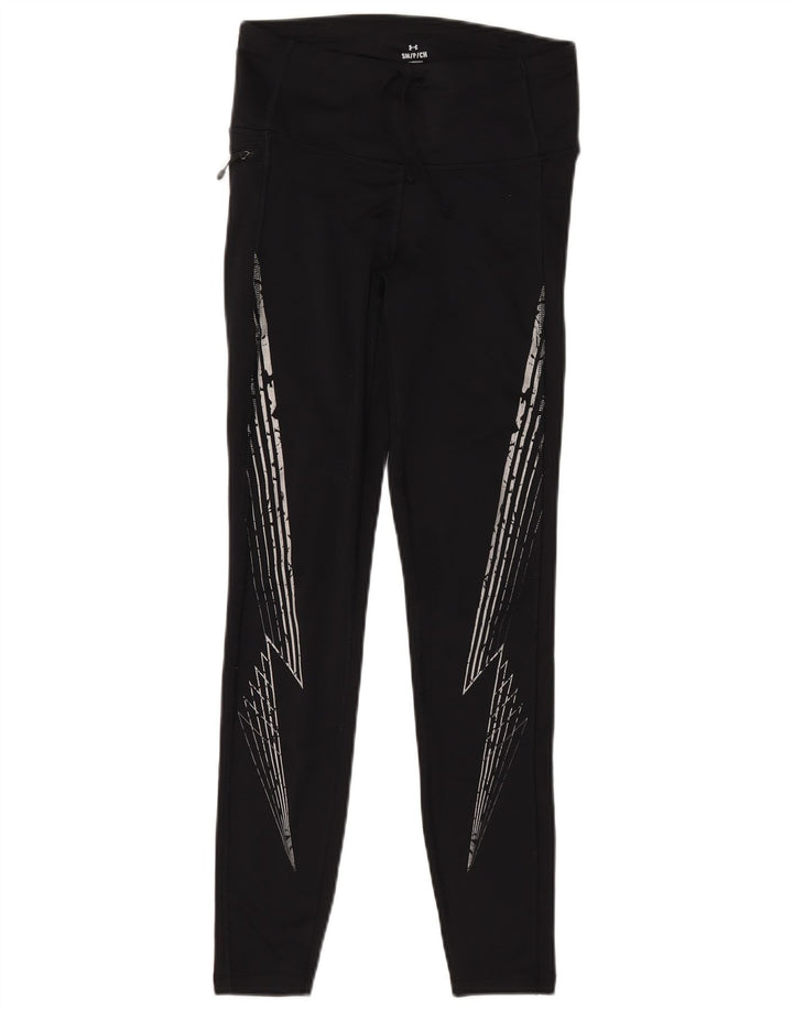 Legginsy damskie UNDER ARMOUR UK 10, małe, czarne, geometryczne, poliamidowe