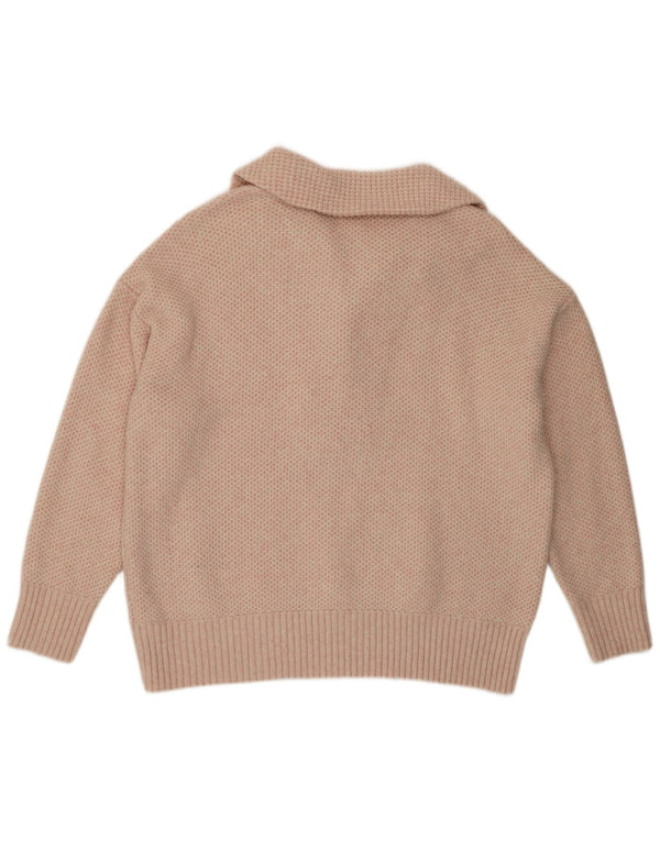 Damski sweter polo Fat Face UK 18 XL, różowy akryl