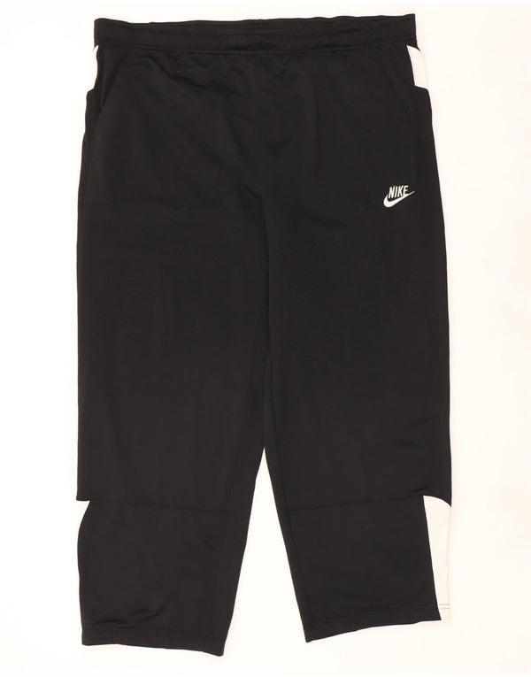 Męskie spodnie dresowe Nike Crop, 2XL, czarny poliester z blokami kolorów