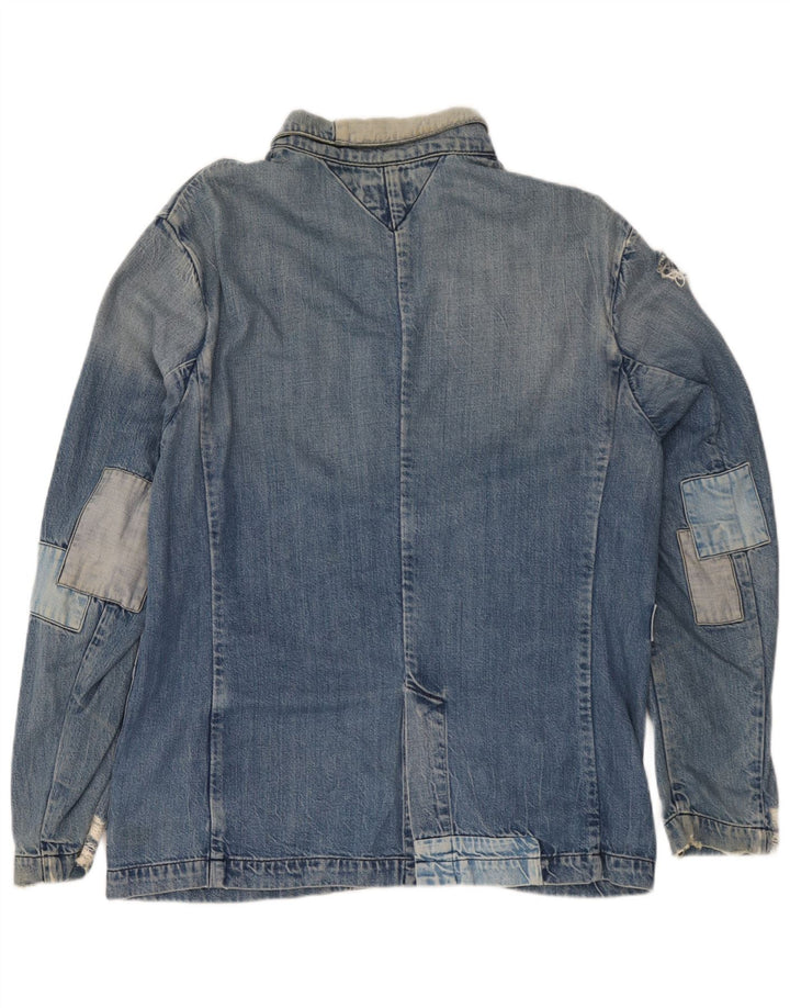 Damska kurtka dżinsowa Tommy Hilfiger w trudnej sytuacji UK 18 XL, niebieska patchworkowa
