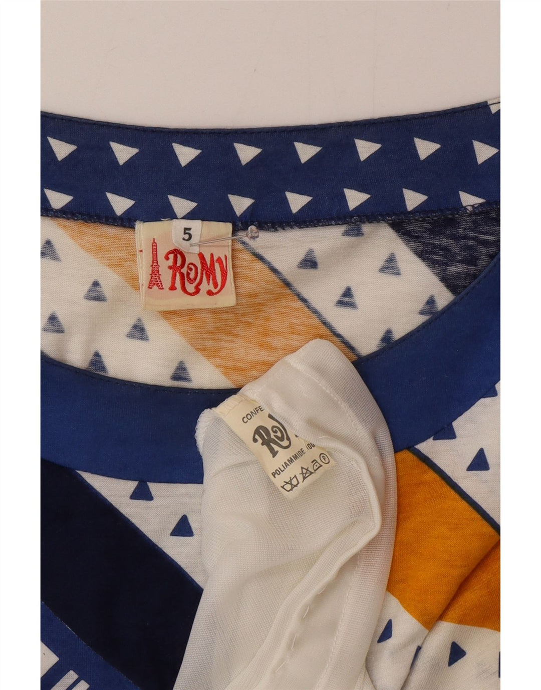 Damska sukienka t-shirtowa Romy UK 18 XL Niebieski geometryczny poliamid