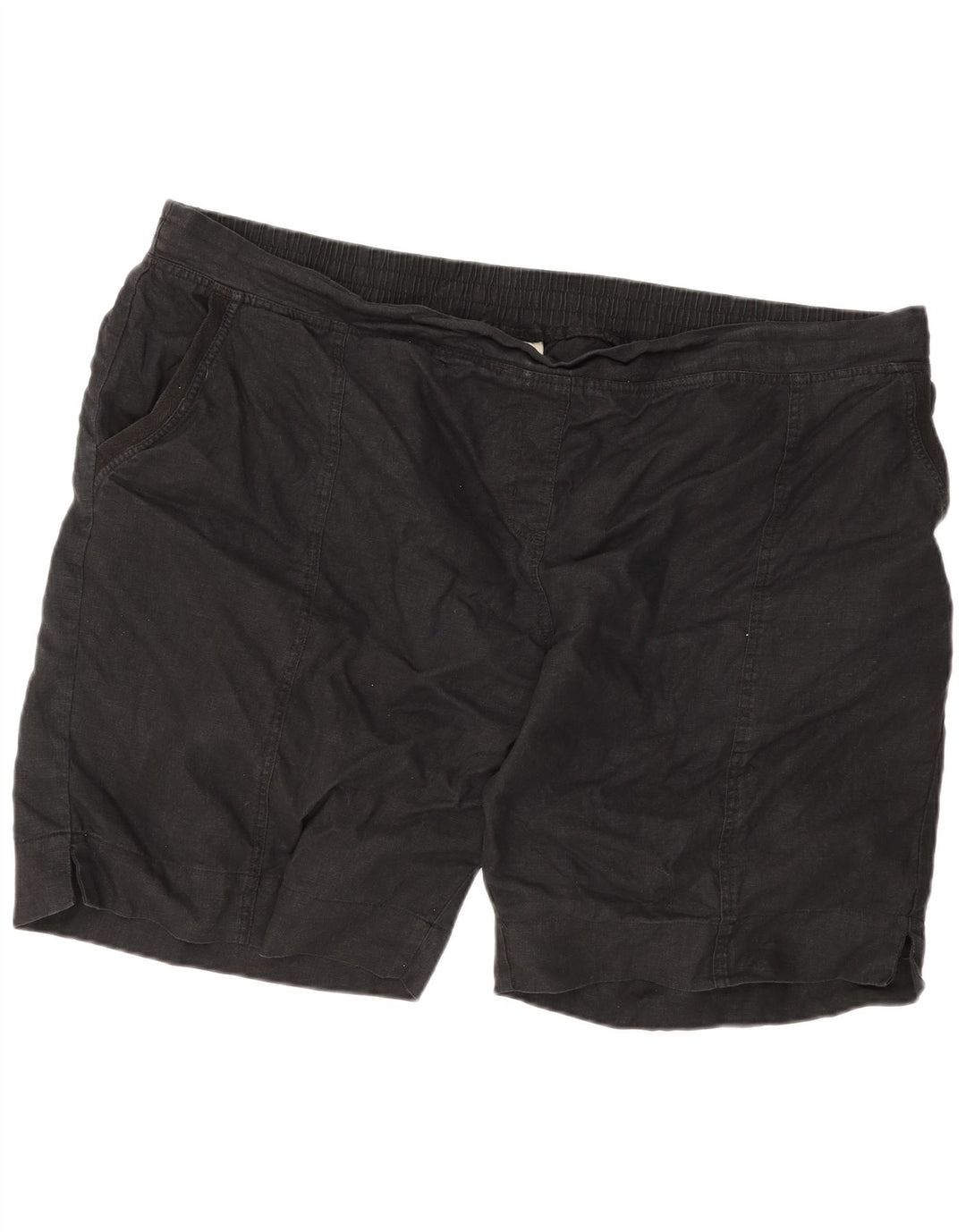 Marks & Spencer Męskie spodenki Chino W52 5XL Czarne lniane