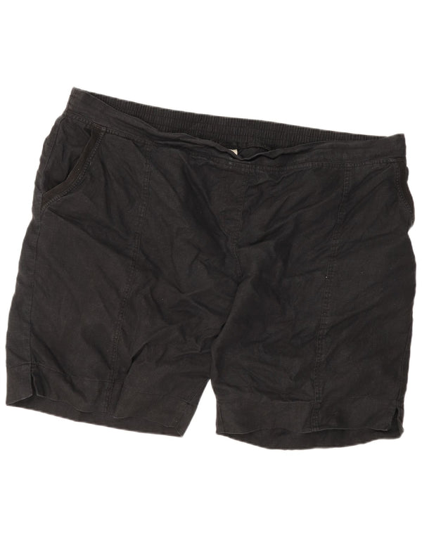 Marks & Spencer Mens Chino Shorts W52 5XL Black Linen