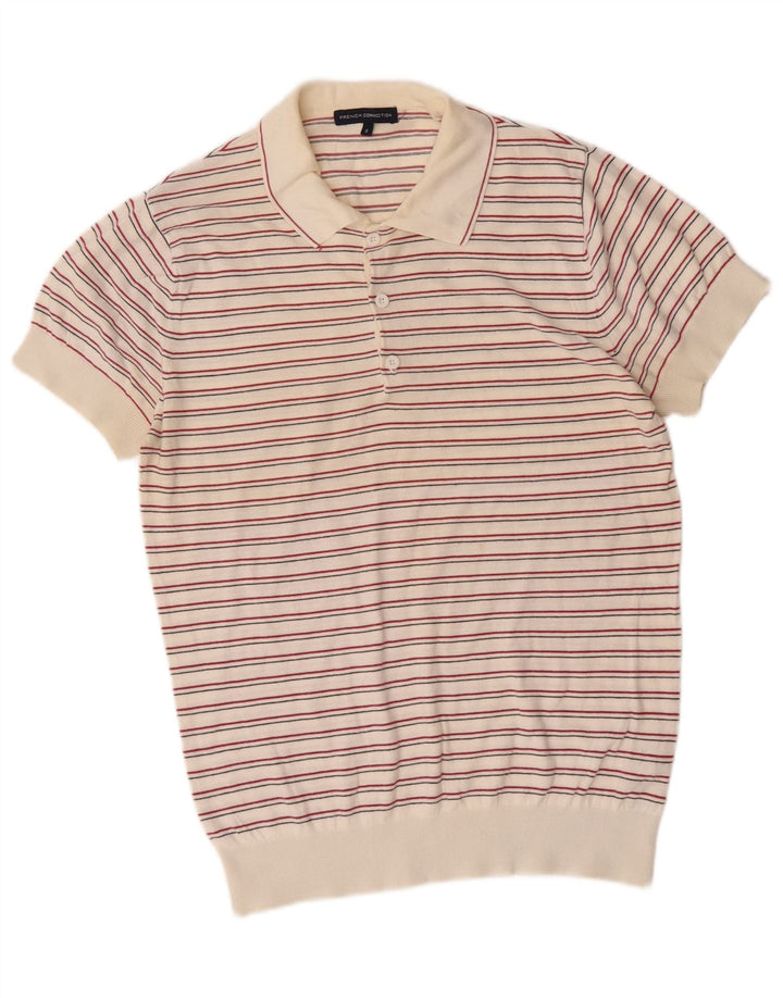 Męski sweter polo French Connection w małe białe paski