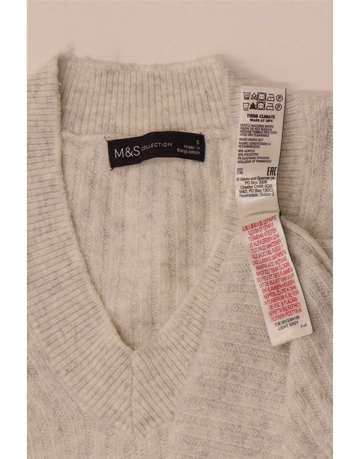 Marks & Spencer Damski podkoszulek oversize z kamizelką UK 10, mały, szary akryl