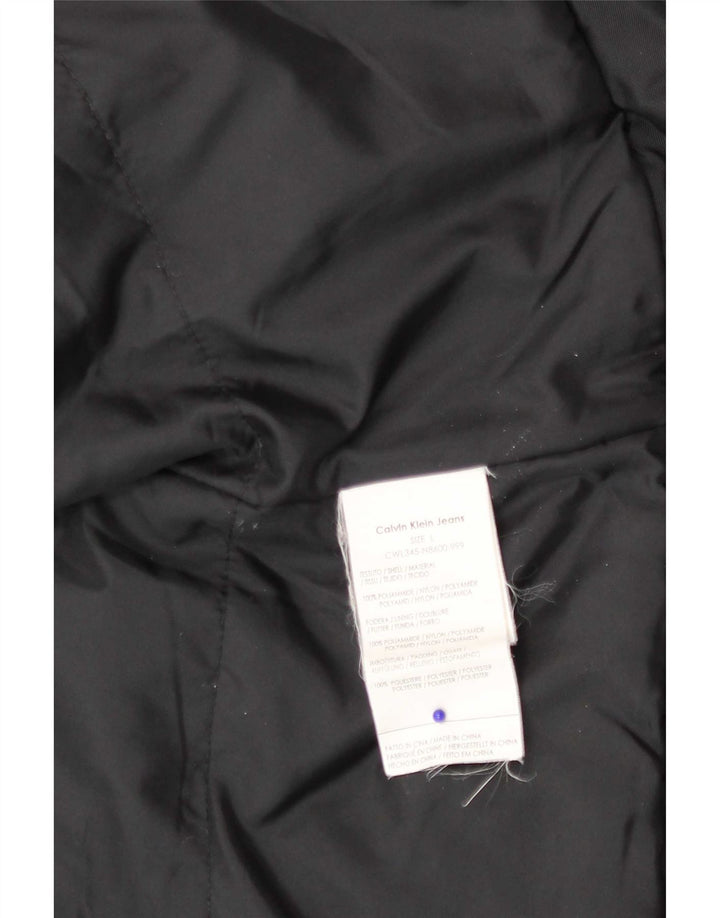 Damska kurtka bomberka Calvin Klein Jeans UK 16, duża, czarna, poliamidowa