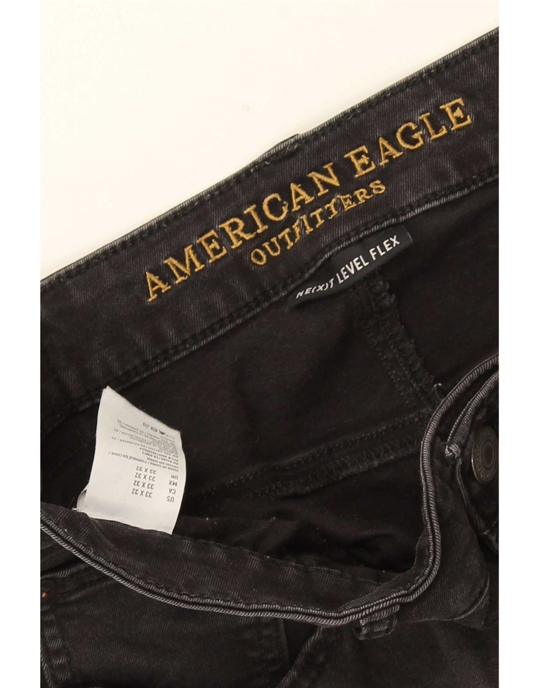 American Eagle Męskie jeansy slim W33 L32 Czarne bawełniane