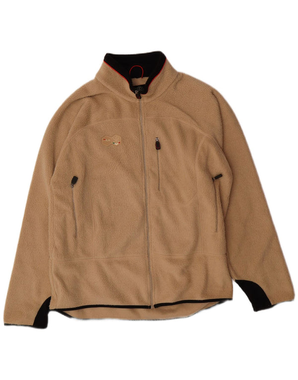 FILA Mens Fleece Jacket UK 44 2XL Beige Polyester
