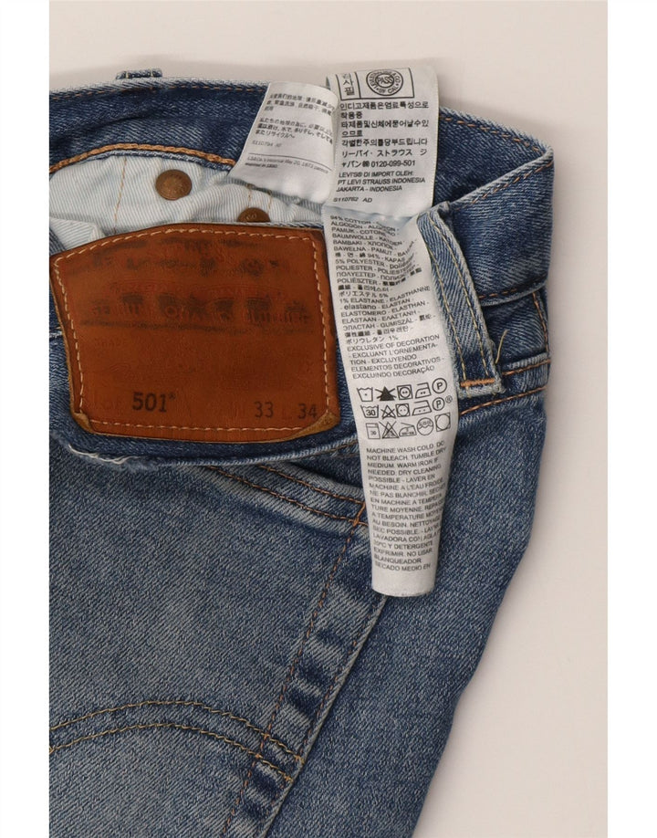 Męskie jeansy LEVI'S 501 Straight W33 L34 Niebieskie bawełniane
