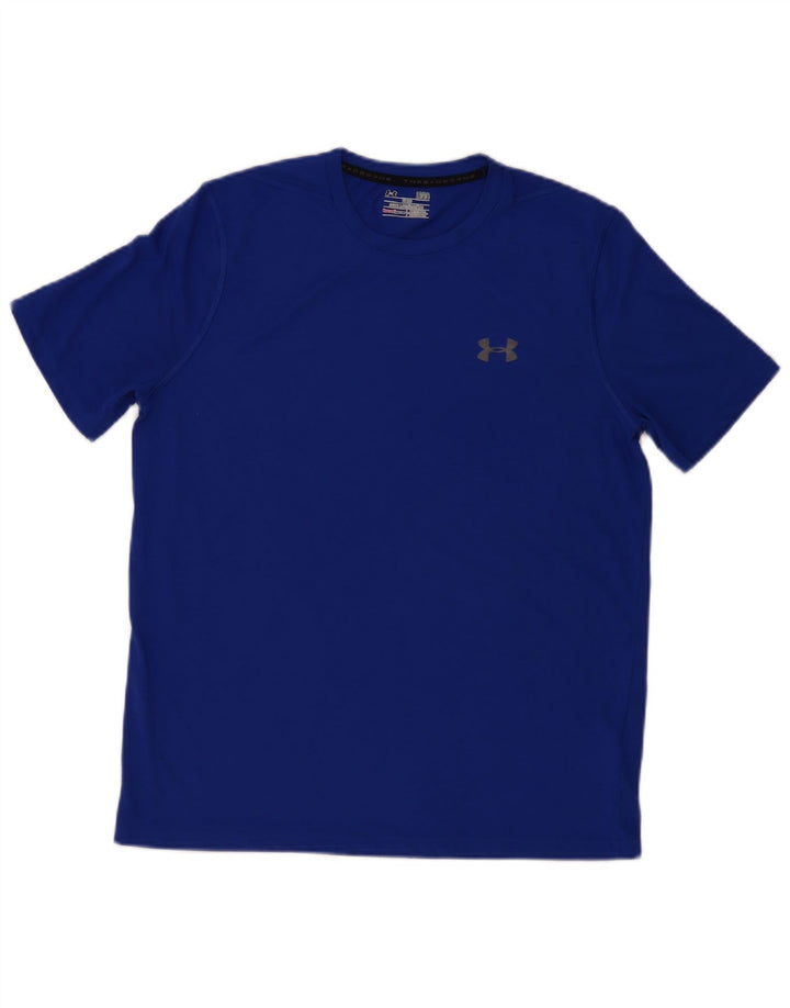 Męski t-shirt Under Armour Heat Gear, duży, niebieski, poliestrowy