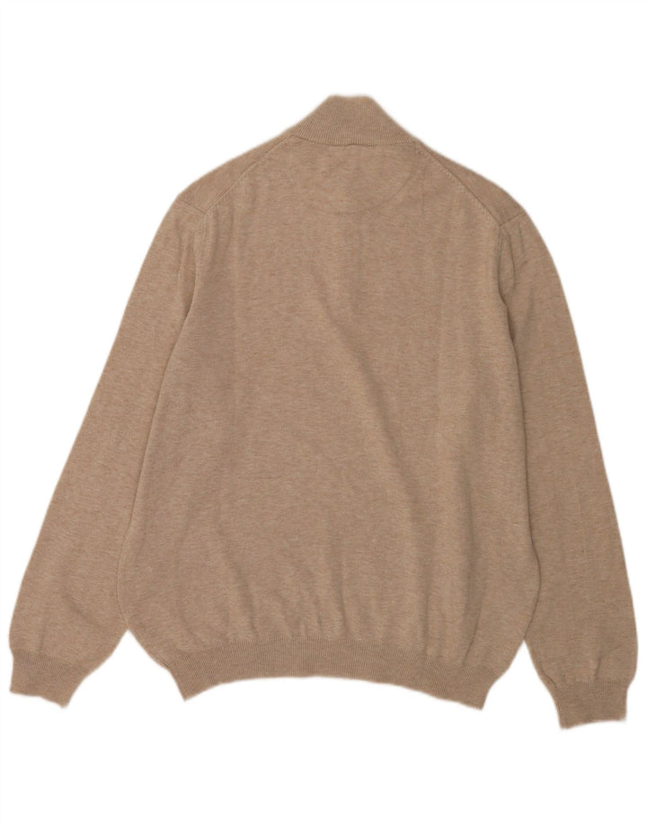 Męski sweter zapinany na zamek Massimo Dutti, duży, szary, bawełniany