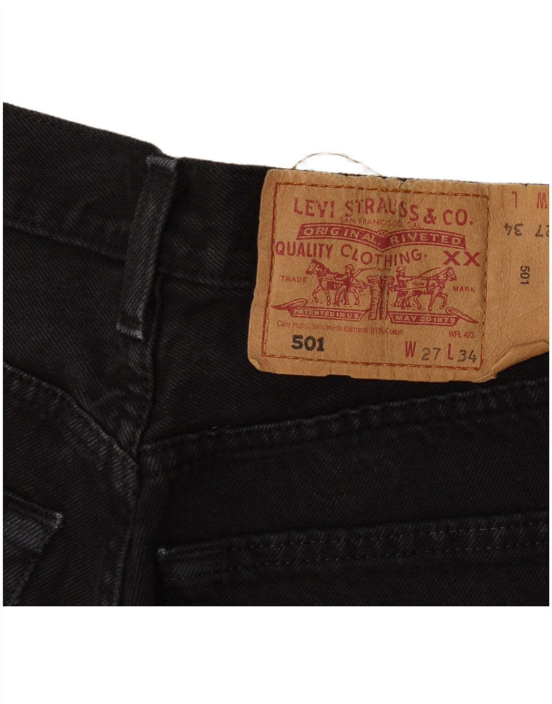 Damskie jeansy Levi's 501 Straight W27 L30 Czarne