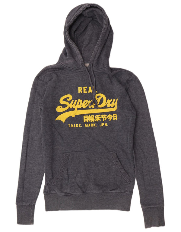 Męski sweter z kapturem Superdry z grafiką, mały, granatowy, bawełniany