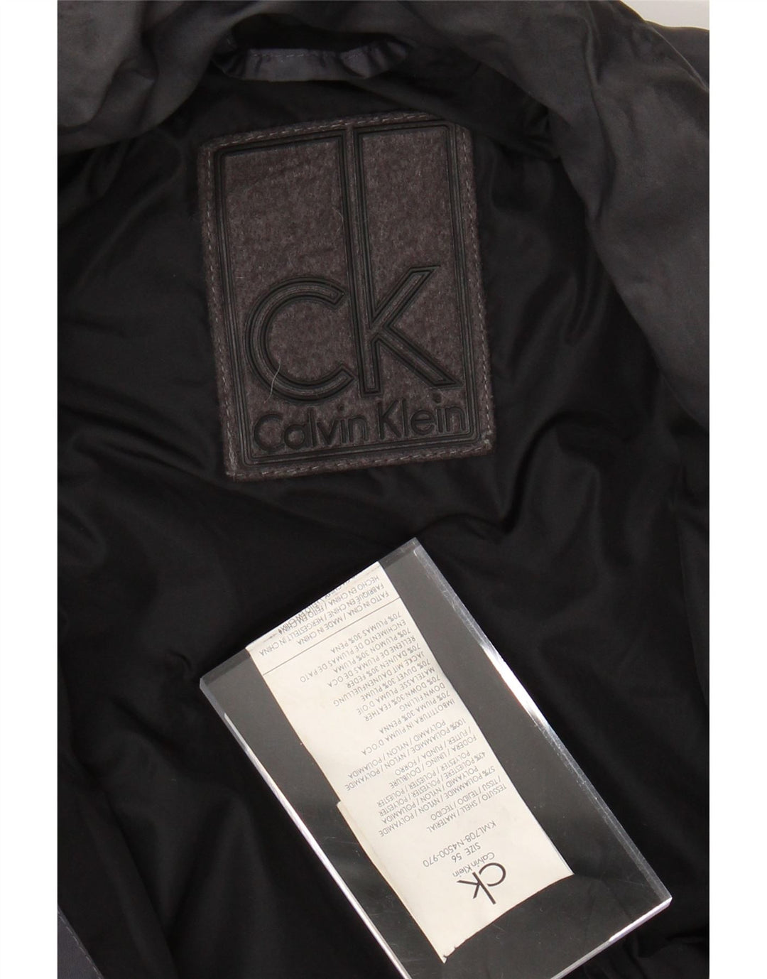 Męska ocieplana kurtka CALVIN KLEIN IT 56 3XL Szary nylon