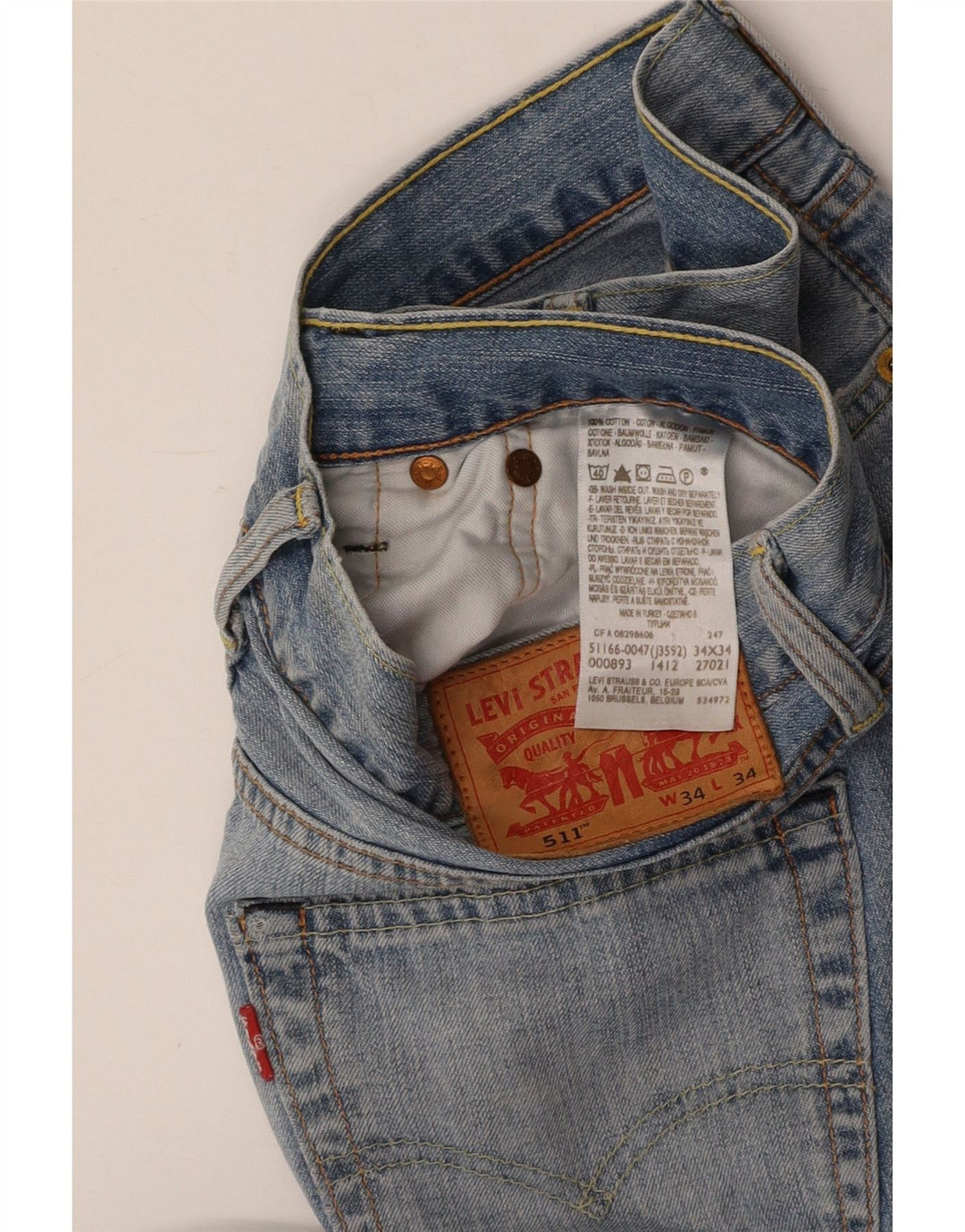 Męskie jeansy LEVI'S 511 Slim W34 L34 Niebieska bawełna