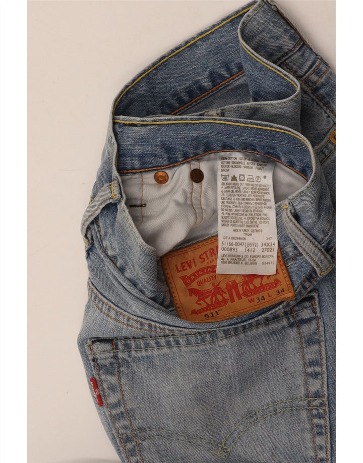 Męskie jeansy LEVI'S 511 Slim W34 L34 Niebieska bawełna