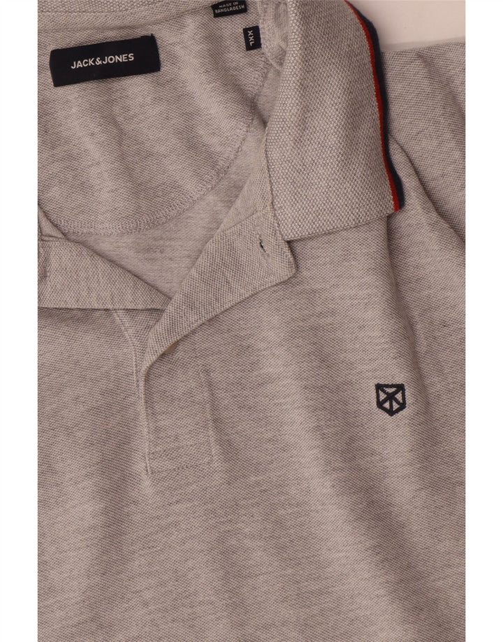 Męska koszulka polo Jack & Jones 2XL, szara, bawełniana