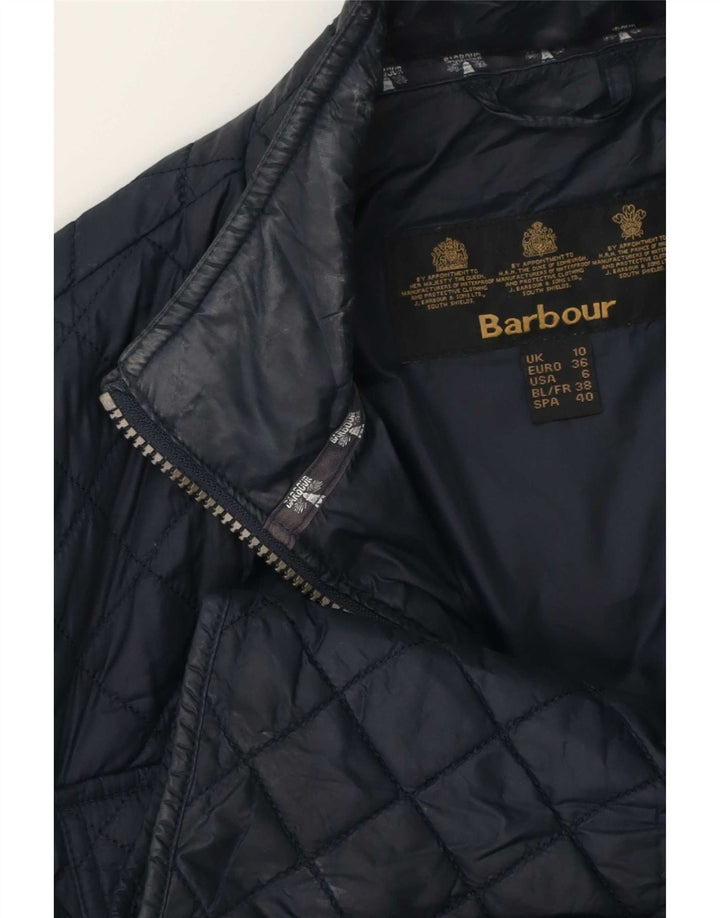 Damska pikowana kurtka Barbour UK 10, mała, granatowa