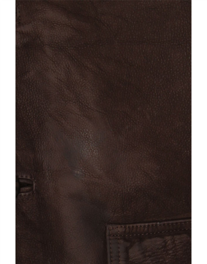 Vintage męska kurtka skórzana IT 56 3XL brązowa skóra