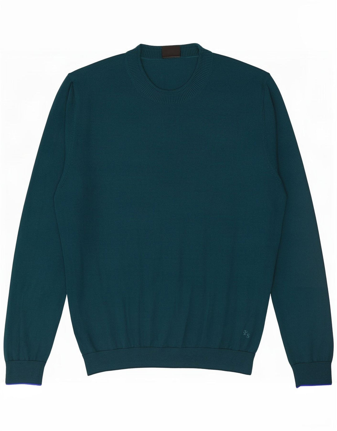 Męski sweter Paul Smith z okrągłym dekoltem, duży, zielony, z wełny merynosów