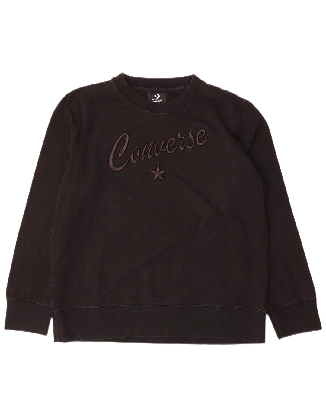 Damska bluza Converse Graphic Jumper UK 16, duża, czarna bawełna