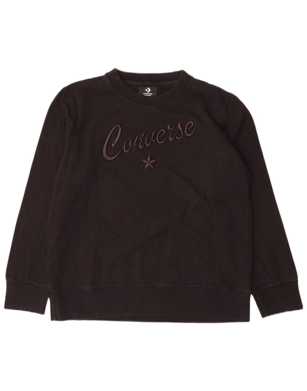 Damska bluza Converse Graphic Jumper UK 16, duża, czarna bawełna