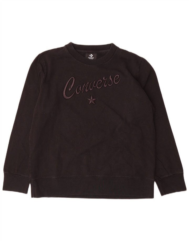 Damska bluza Converse Graphic Jumper UK 16, duża, czarna bawełna