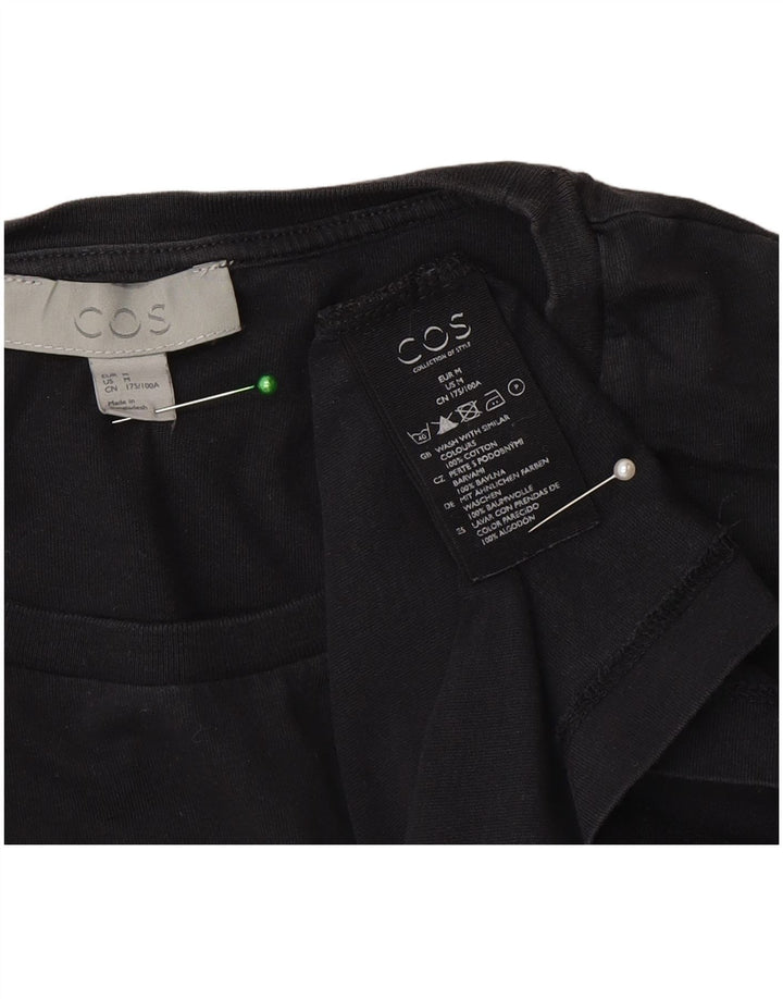 Cos Męski T-shirt Top Średni Czarny Bawełniany
