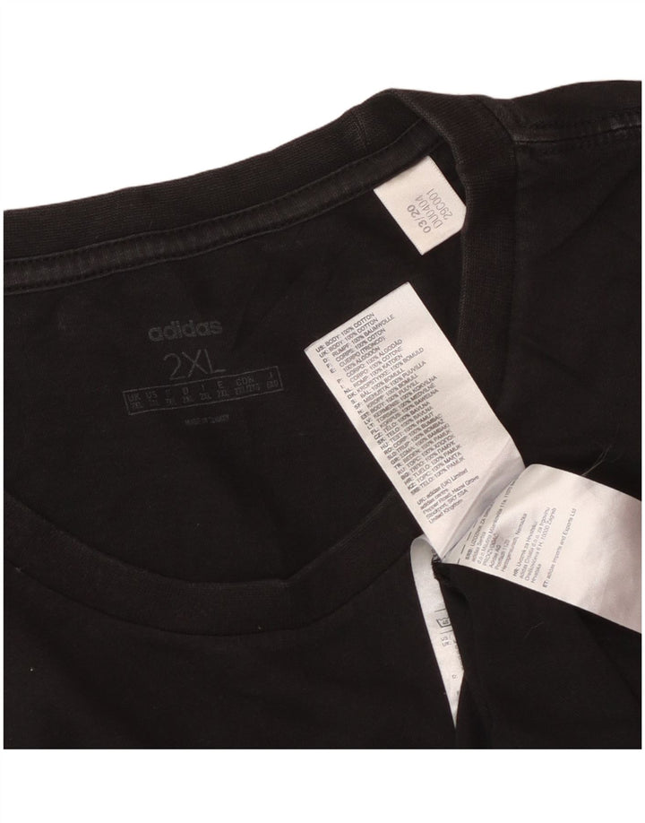 Męska koszulka z grafiką Adidas Top 2XL Czarna bawełna