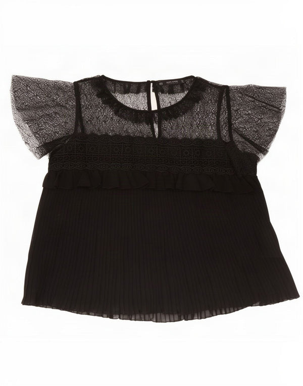 Bluzka damska Zara Top UK 18 XL Czarny kwiatowy nylon