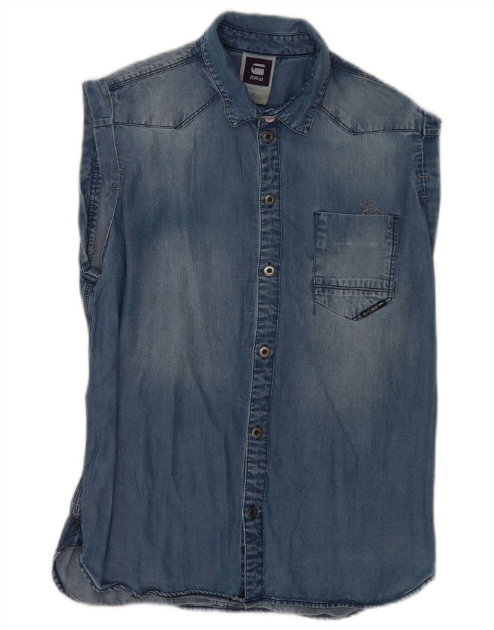 Damska koszula dżinsowa bez rękawów G-Star UK 14 Medium Blue Lyocell