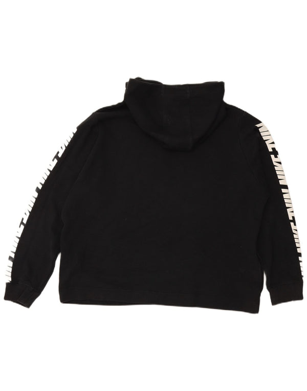 Damski sweter z kapturem NIKE z grafiką, oversize, UK 18 XL, czarny, bawełniany