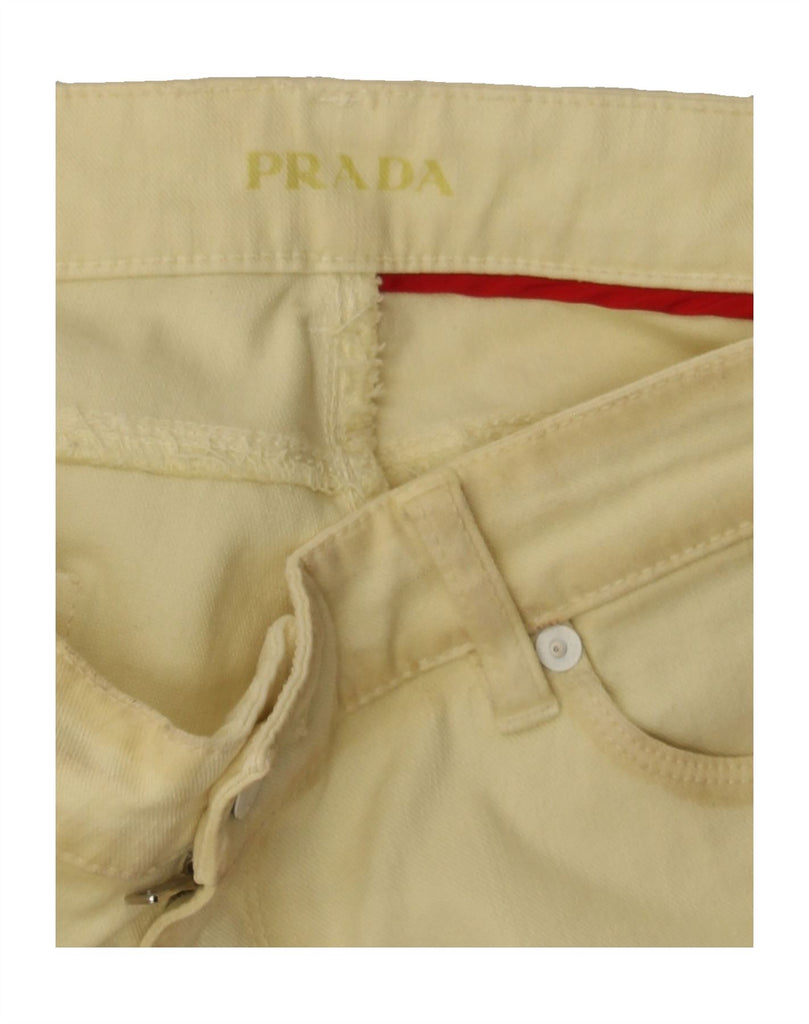 PRADA Womens Slim Casual Trousers W34 L29 Beige Cotton Vintage Prada and Second-Hand Prada from Messina Hembry 