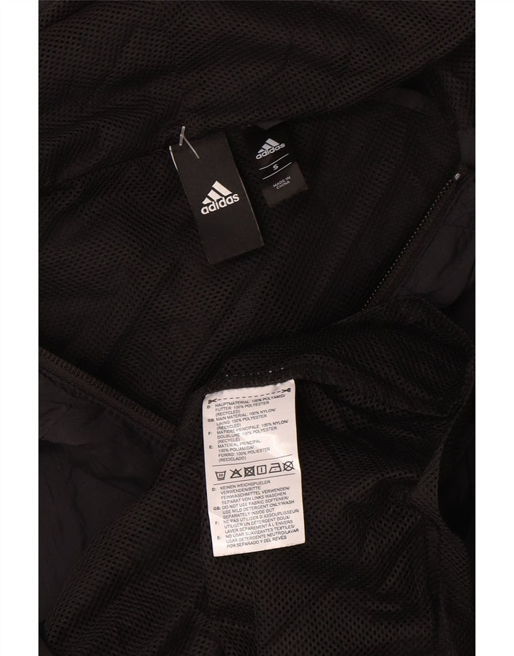 Damska kurtka przeciwdeszczowa Adidas z kapturem UK 10, mała, czarna, z poliamidu