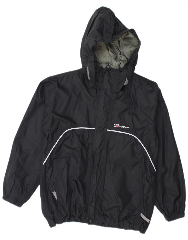 Chłopięca kurtka przeciwdeszczowa z kapturem Berghaus 9-10 lat, czarny nylon