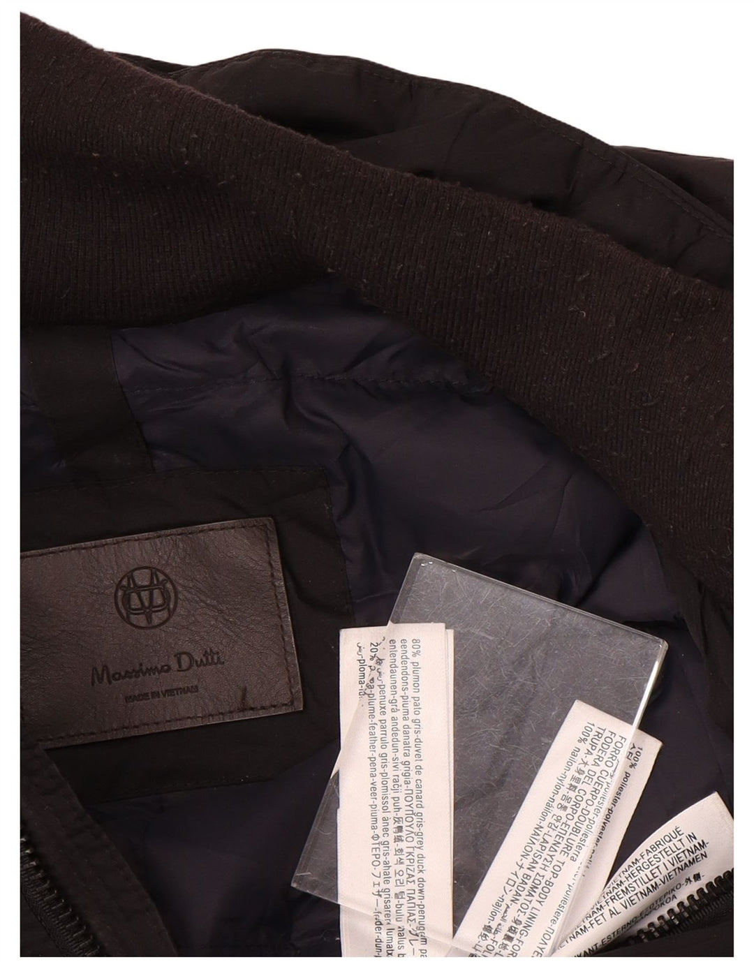 Męski ocieplany płaszcz Massimo Dutti UK 44 2XL Czarny poliester