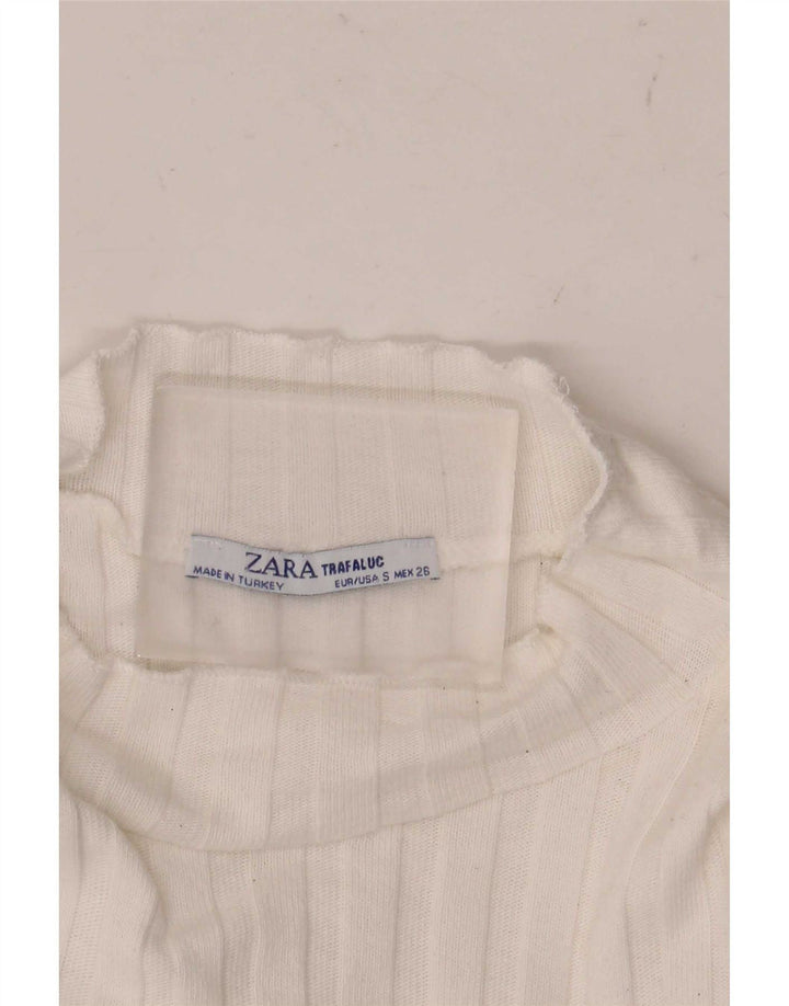 Damski top Zara Trafaluc z długim rękawem, UK 8, mały, biały