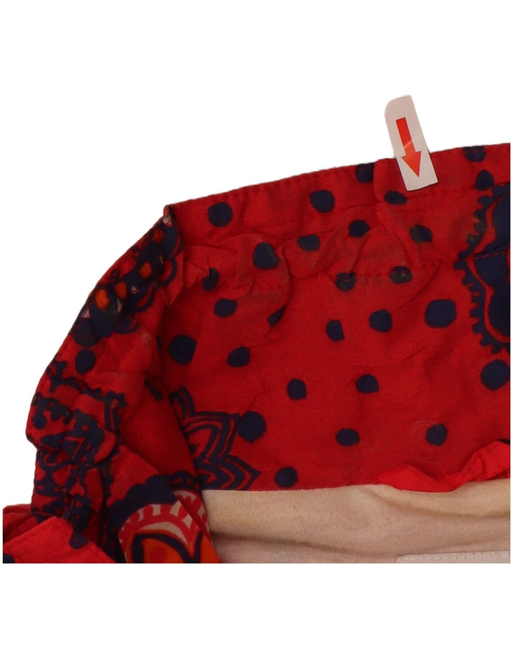 Damska kurtka oversize Anorak Etirel UK 14, średni czerwony kwiatowy poliester