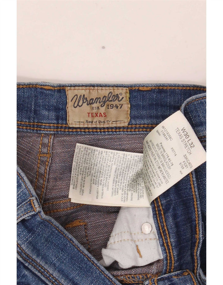 Męskie jeansy Wrangler Texas Stretch Straight W30 L32 Niebieskie bawełniane