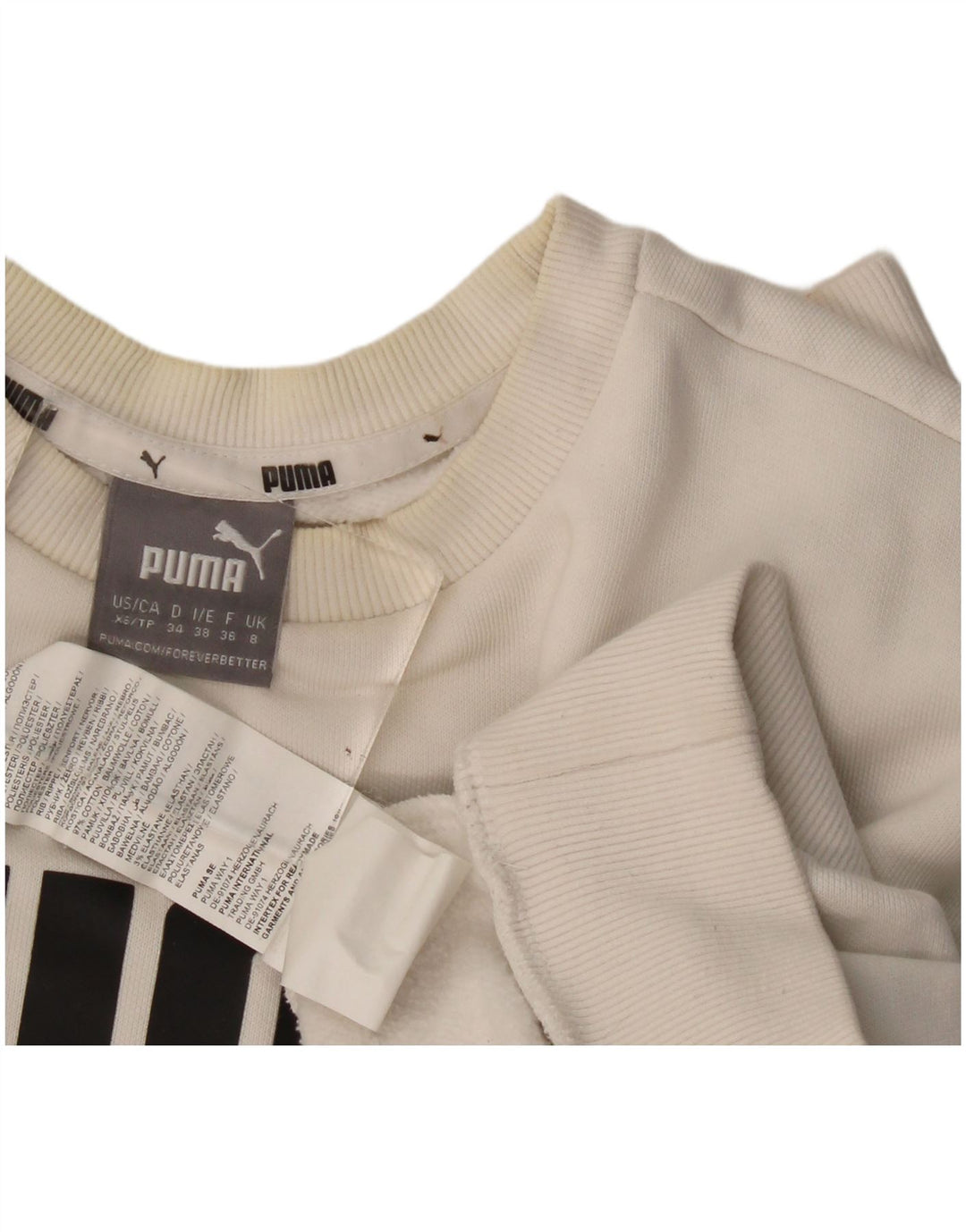 Damska bluza Puma Graphic Oversize Jumper UK 8 Small White Cotton