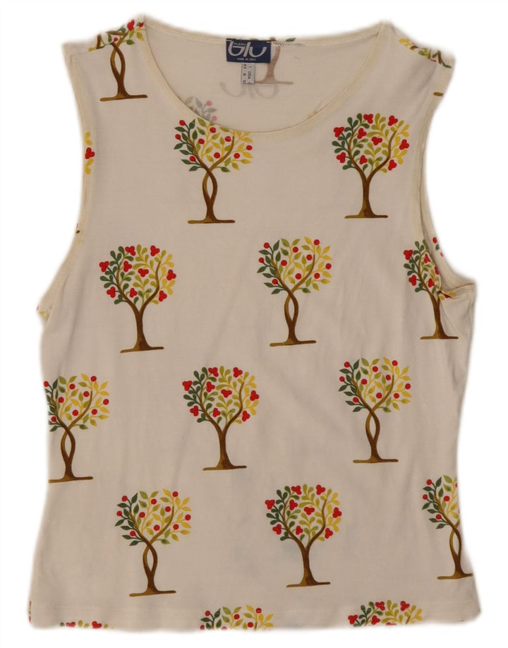 Damska kamizelka z grafiką Byblos Crop Top UK 12 Średniobiałe kwiaty