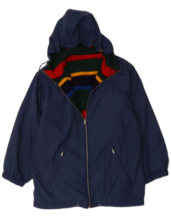 Damska dwustronna kurtka oversize z kapturem VINTAGE UK 12, średni granat