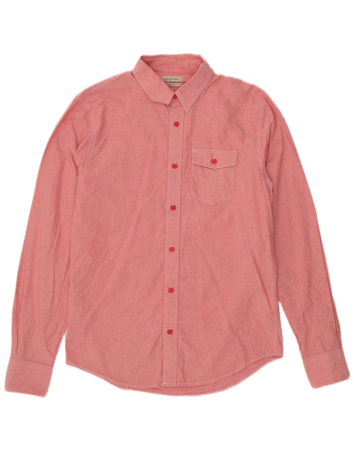 Koszula męska Calvin Klein Jeans, mała, różowa, bawełniana