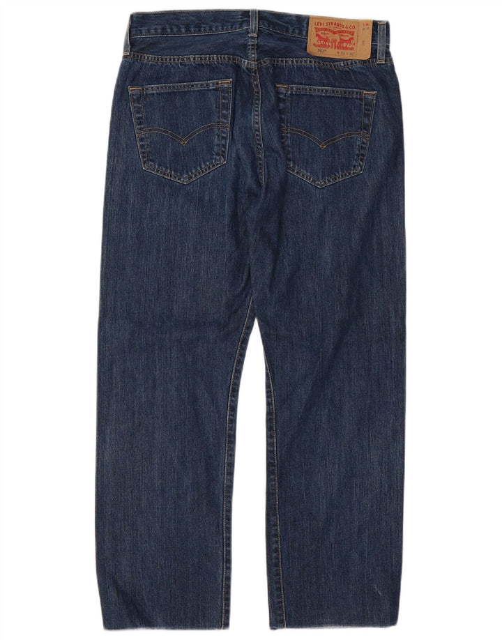 Męskie dżinsy Levi's 501 Straight W32 L27 Granatowa bawełna